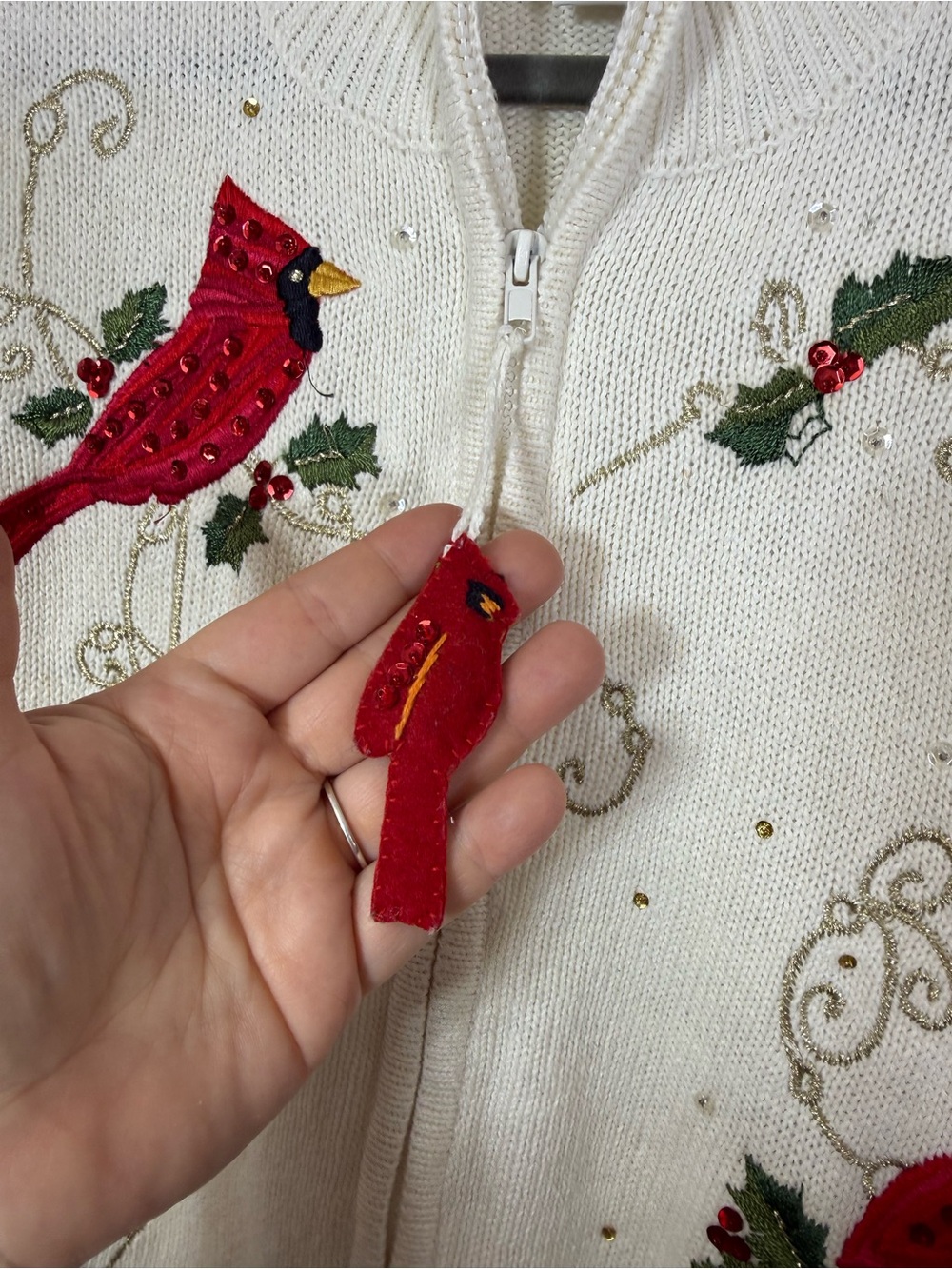 Tiara International, Christmas Collection. Size 2X, Cardinal Inspired Sweater. - Picture 3 of 7